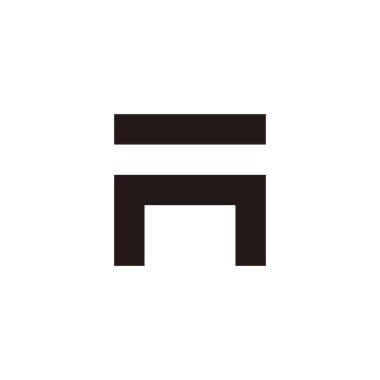 Harf Fn kare geometrik sembol basit logo vektörü