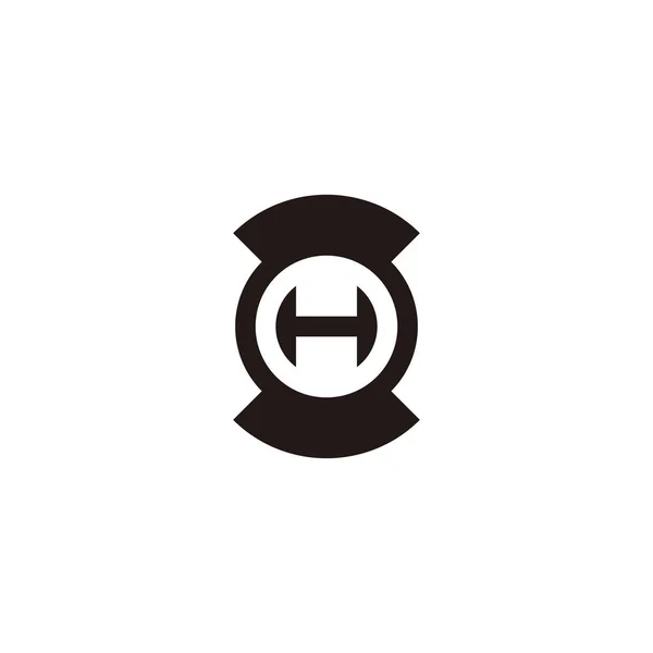 手紙H砂時計 サークル幾何学的なシンボルシンプルなロゴベクトル — ストックベクタ