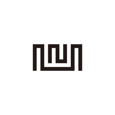 M ve N kare geometrik sembolü basit logo vektörü