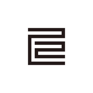 2 'de 2, kare geometrik sembol basit logo vektörü