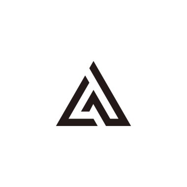 L ve N üçgeni geometrik sembolü basit logo vektörü