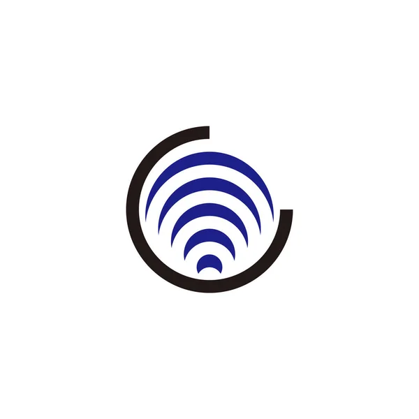 Геометрический Символ Сигнала Буквы Простой Вектор Логотипа — стоковый вектор