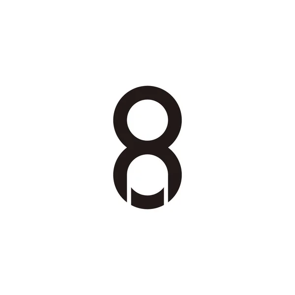 文字A 数字8 アウトライン幾何学的シンプルなロゴベクトル — ストックベクタ