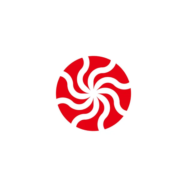 Ogień Słońce Okrąg Symbol Geometryczny Prosty Wektor Logo — Wektor stockowy