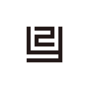 2 numaralı harf geometrik sembol basit logo vektörü