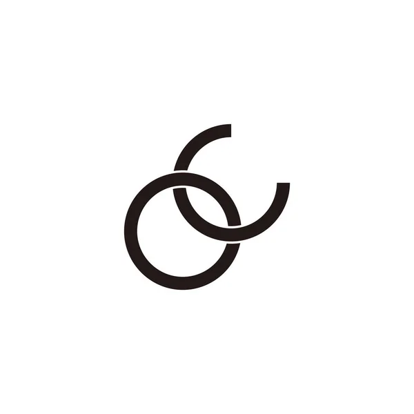 Bokstaven Och Kontur Cirkel Geometrisk Symbol Enkel Logotyp Vektor — Stock vektor