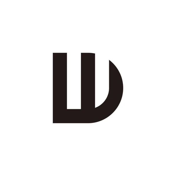 字母W形状D几何符号简单标识向量 — 图库矢量图片