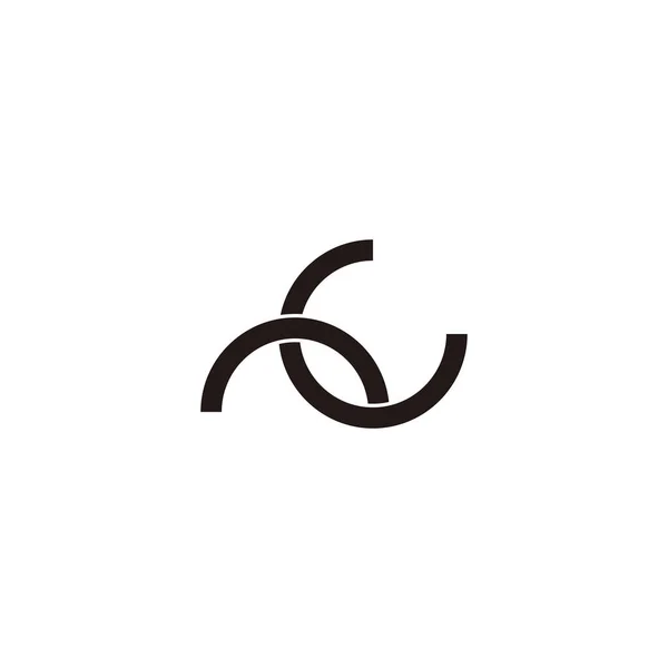 Bokstaven Och Kontur Cirkel Geometrisk Symbol Enkel Logotyp Vektor — Stock vektor