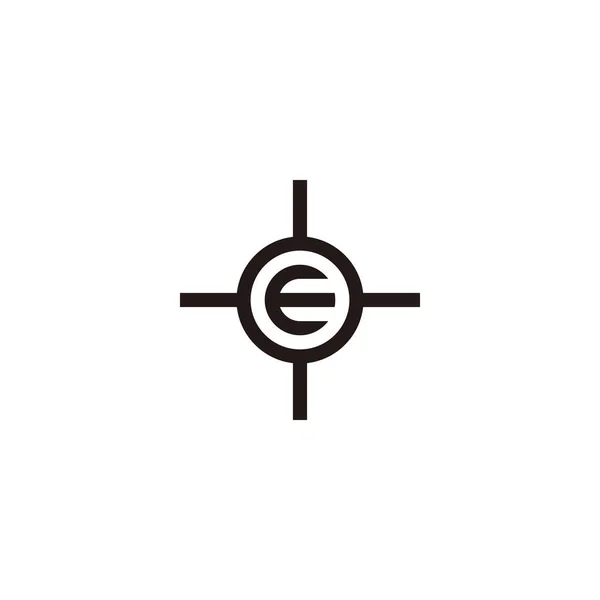 Målbokstav Cirkel Geometrisk Symbol Enkel Logotyp Vektor — Stock vektor