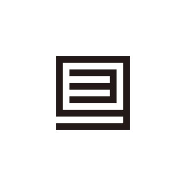 Letter g number 3 square geometric symbol simple logo vector