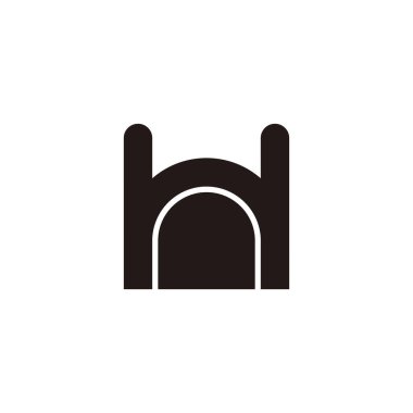 H harfi cami geometrik sembolü basit logo vektörü