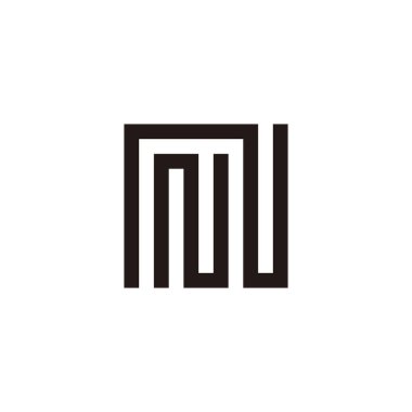 Letter NN square geometric symbol simple logo vector