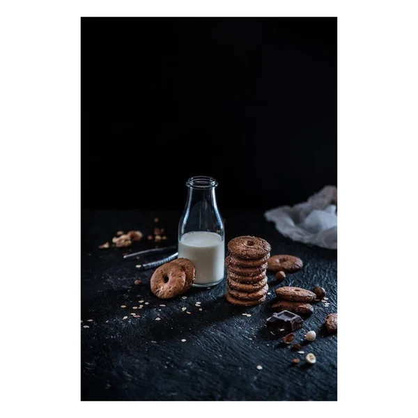 Milk Photo Cookies Geometric Simple Vector — Stock Vector