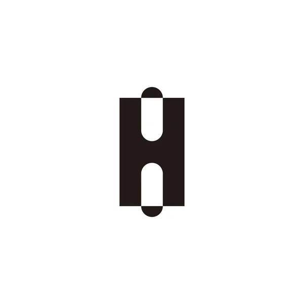 字母H两个胶囊几何符号简单标识向量 — 图库矢量图片