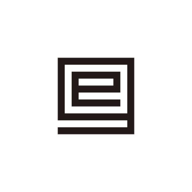 G 'deki E harfi, kare geometrik sembol basit logo vektörü