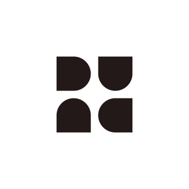 Dört kurşun, dönüş, geometrik sembol basit logo vektörü