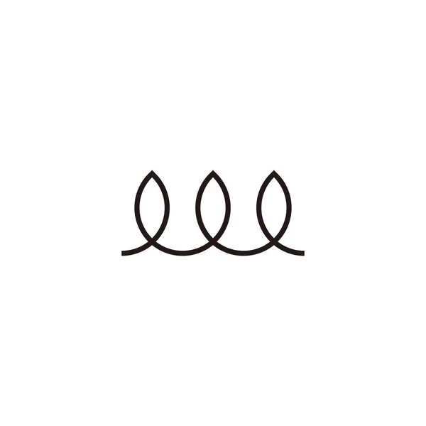 Carta Folhas Linhas Símbolo Geométrico Vetor Logotipo Simples — Vetor de Stock