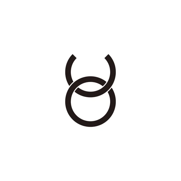 Letra Círculos Símbolo Geométrico Simple Logotipo Vector — Vector de stock