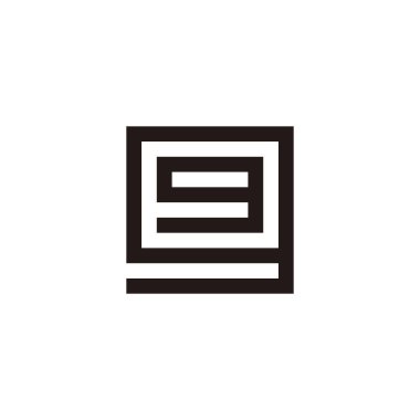 G harfi, kare geometrik sembol basit logo vektörü