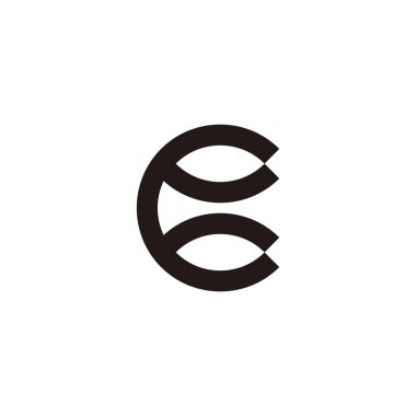 C topu geometrik sembolü basit logo vektörü