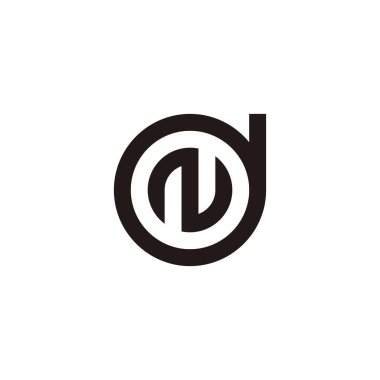 Letter N in d, circle geometric symbol simple logo vector
