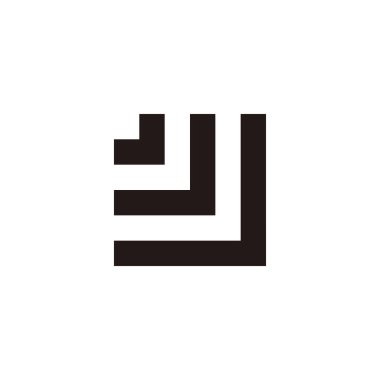 J harfi, J kare geometrik sembol basit logo vektörü