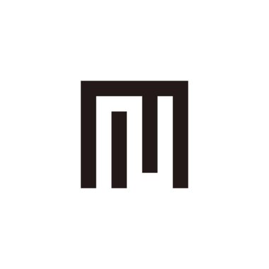 M ve N kare geometrik sembolü basit logo vektörü
