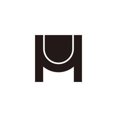 H harfi kalkanı geometrik sembol basit logo vektörü