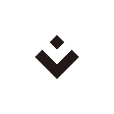 V ve O kare geometrik sembolü basit logo vektörü