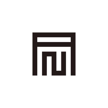 Harf A ve N kare geometrik sembol basit logo vektörü