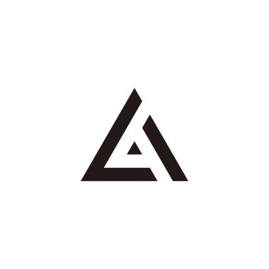 L harfi ve A üçgeni geometrik sembol basit logo vektörü
