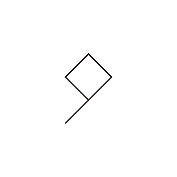 Ligne Numéro Symbole Géométrique Carré Simple Vecteur Logo — Image vectorielle