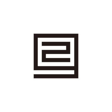 2 numaralı harf, kare geometrik sembol basit logo vektörü