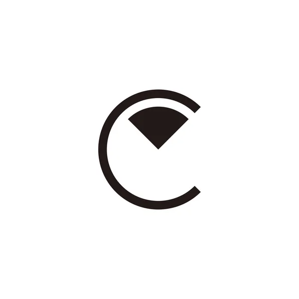 Carta Diamante Linha Símbolo Geométrico Vetor Logotipo Simples — Vetor de Stock