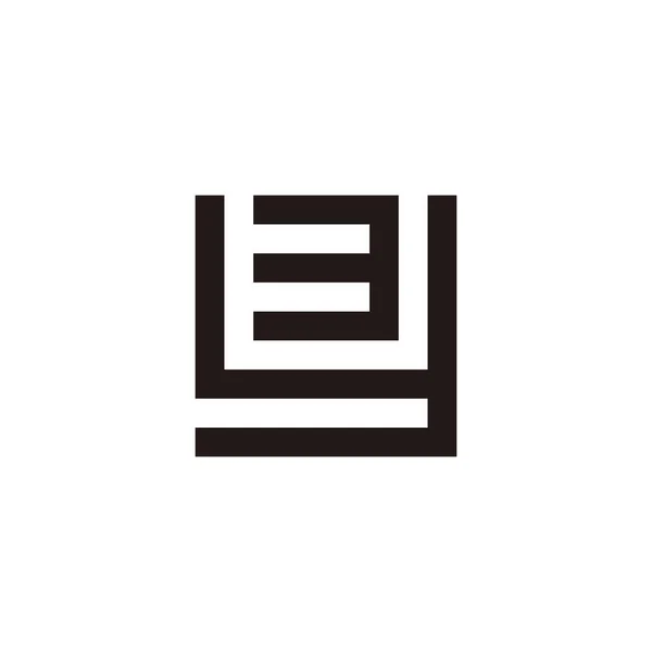 Lettera Numero Simbolo Geometrico Quadrato Semplice Logo Vettoriale — Vettoriale Stock