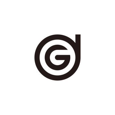 Letter G in d, circle geometric symbol simple logo vector