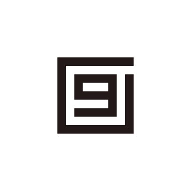 G harfi, kare geometrik sembol basit logo vektörü