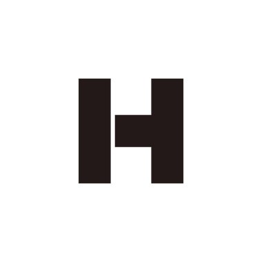 H ve T harfi geometrik sembolü basit logo vektörü