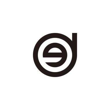 Letter g in d, circle geometric symbol simple logo vector