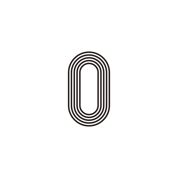 Letter Lijnen Capsule Geometrisch Symbool Eenvoudige Logo Vector — Stockvector