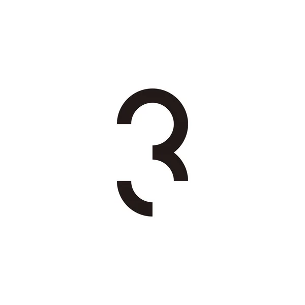 Número Letra Símbolo Geométrico Vetor Logotipo Simples — Vetor de Stock