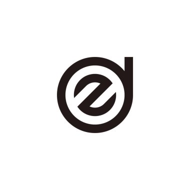 Letter Z in d, circle geometric symbol simple logo vector