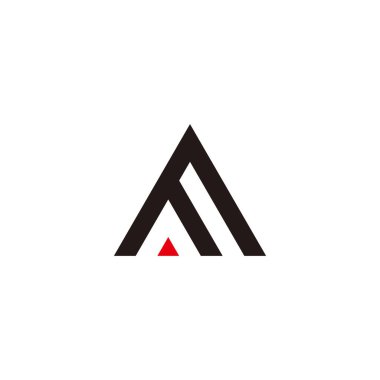 M harfi üçgeni, nokta geometrik sembol basit logo vektörü