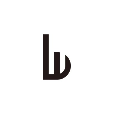 W harfi şekilli b geometrik sembol basit logo vektörü