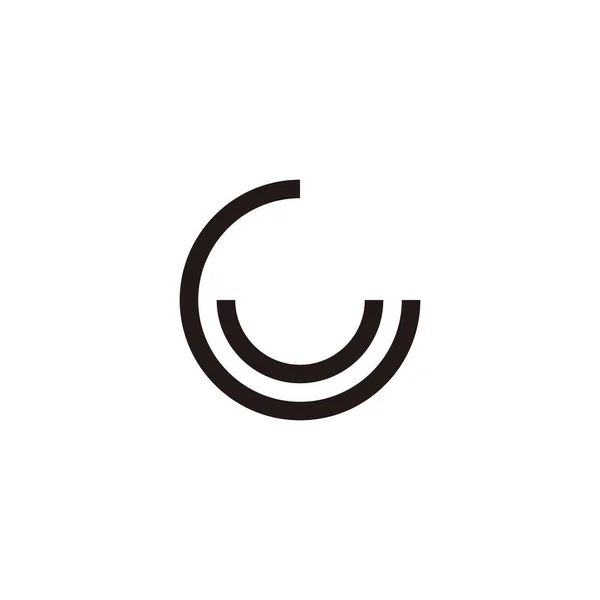 Buchstabe Und Kurve Geometrisches Symbol Einfacher Logo Vektor — Stockvektor