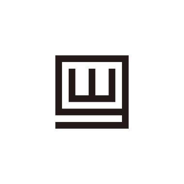 G 'deki w harfi, kare geometrik sembol basit logo vektörü