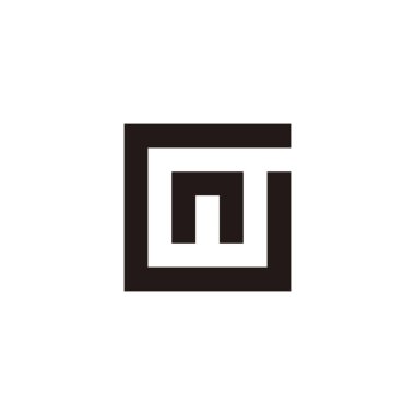 Letter n in G, square geometric symbol simple logo vector