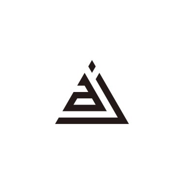 A ve j üçgeni geometrik sembolü basit logo vektörü