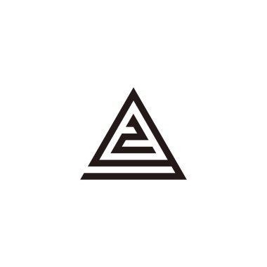 G harfi 2 numara, üçgen geometrik sembol basit logo vektörü