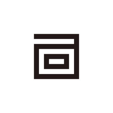 Bir kutu harfi, kare geometrik sembol basit logo vektörü